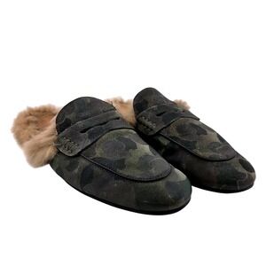 New Republic Camo Suede Men's Fur Mules Loafers - Size 9
